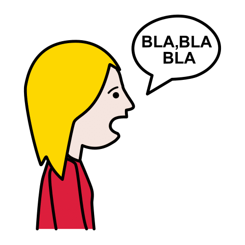 Un pictograma que representa dar unha opinión