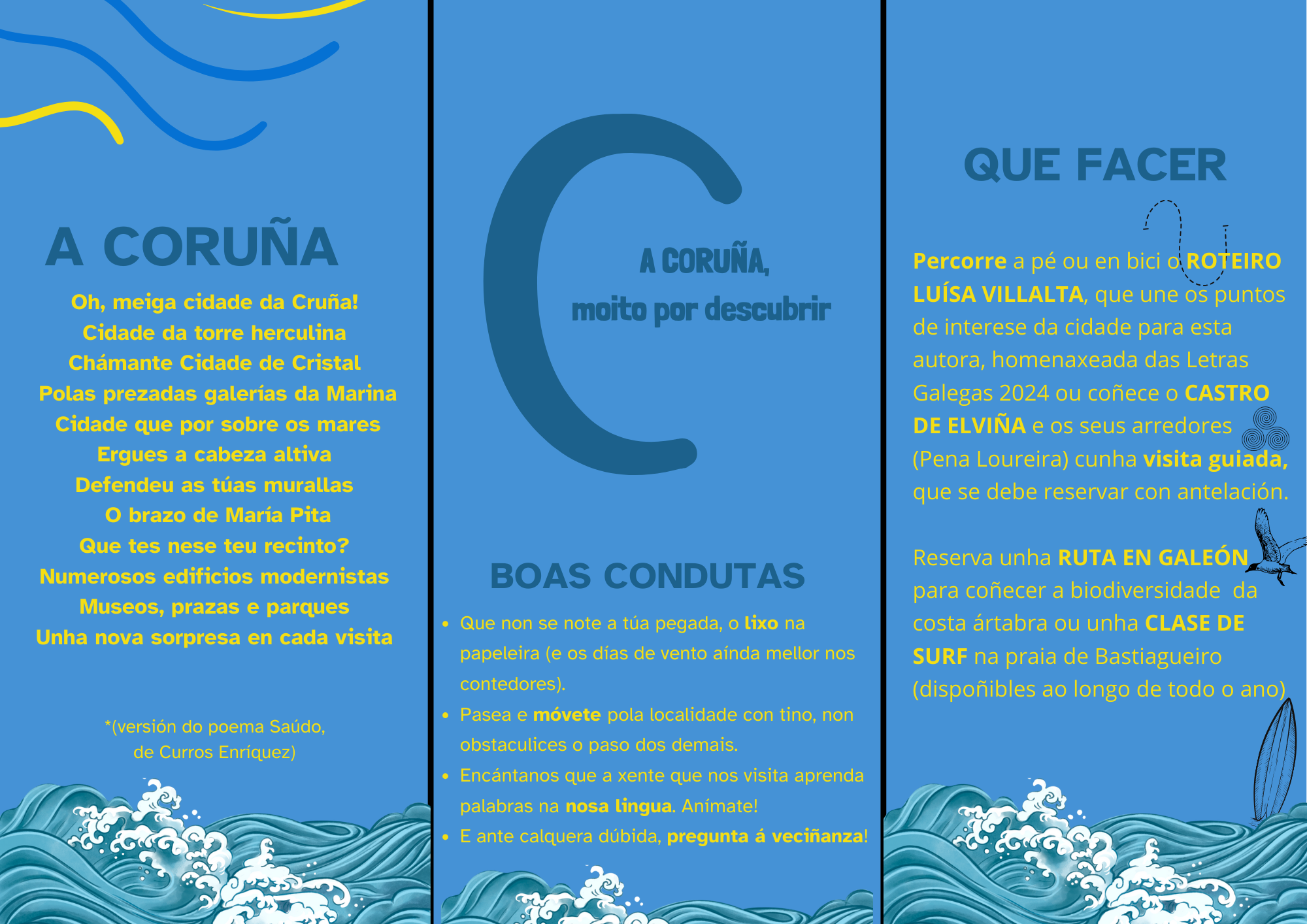 Tríptico turístico Coruña