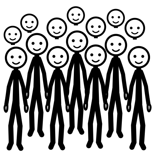 Pictograma dunha multitude