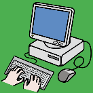 Pictograma traballar no ordenador