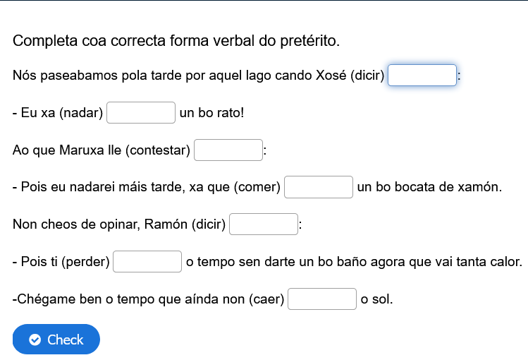 Actividade de encher ocos 