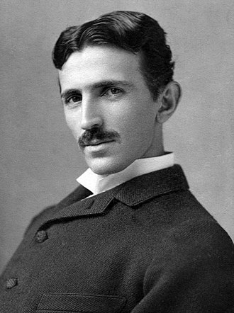 Vese un retrato de Nikola Tesla