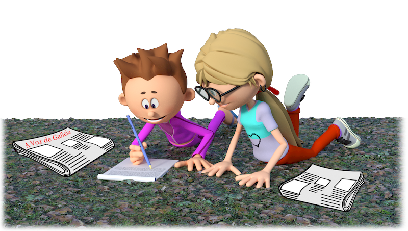 Alumnado traballando coa prensa