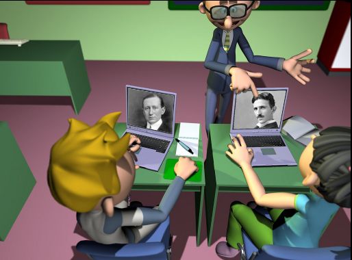 Vense a alumnos buscando información nos ordenadores sobre os inventores da radio