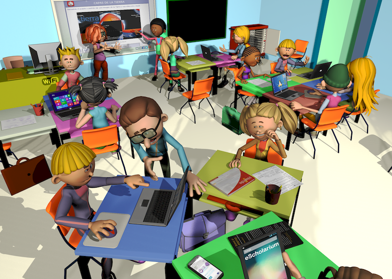 Esquema dunha aula por recunchos