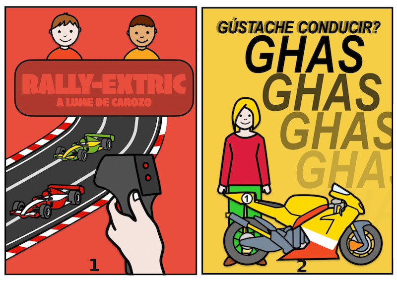 Pictograma que representa dúas imaxes de publicidade