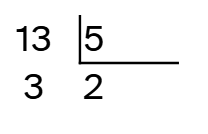 División entera 13 entre 5