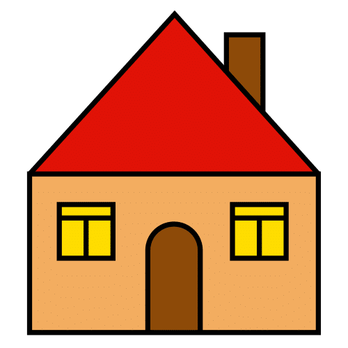 Vivienda unifamiliar (Arasaac) Pictograma de vivienda unifamiliar
