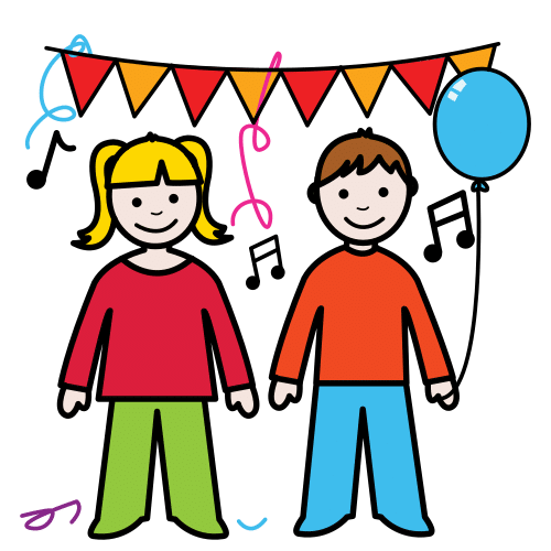 Fiesta (Arasaac) Dos personas en una fiesta