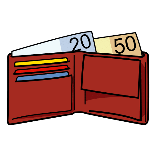 Cartera con billetes