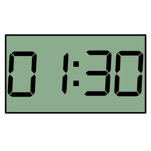 Reloj digital que indica 1:30