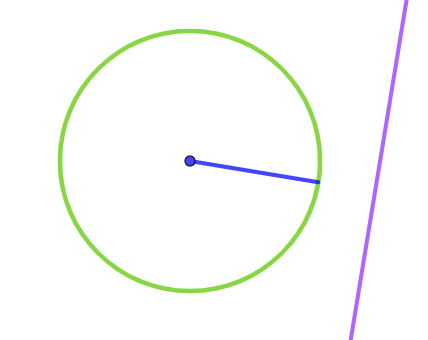 Dibujo de una recta exterior a una circunferencia