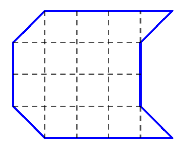 Polígono dividido en cuadrados