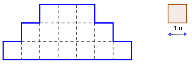 Figura irregular dividida en cuadrados