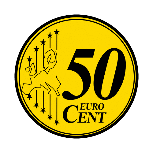 Pictograma que representa una moneda de 50 céntimos