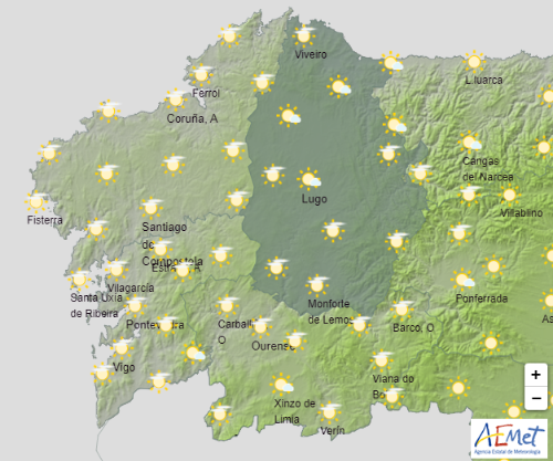 Mapa del tiempo de Galicia