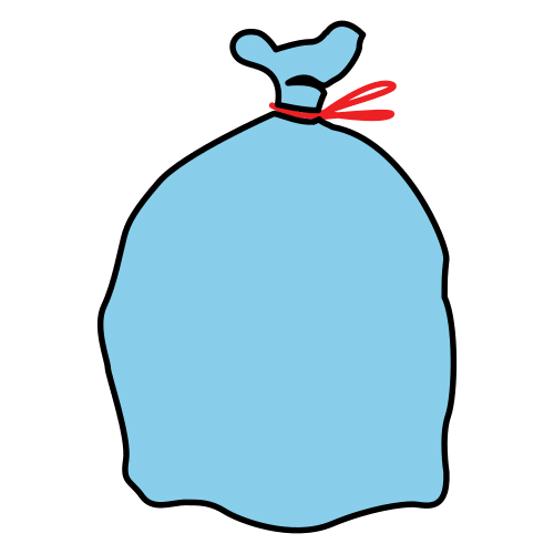 Dibujo que representa una bolsa de plástico