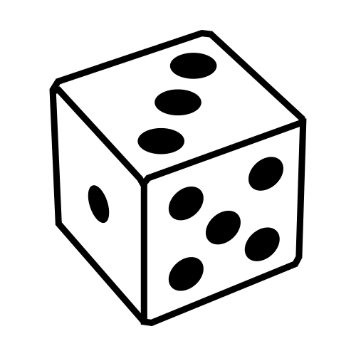Pictograma que representa un dado