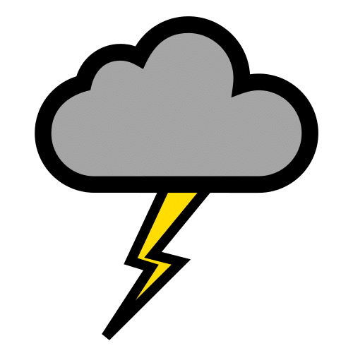 Pictograma que representa una tormenta con rayos