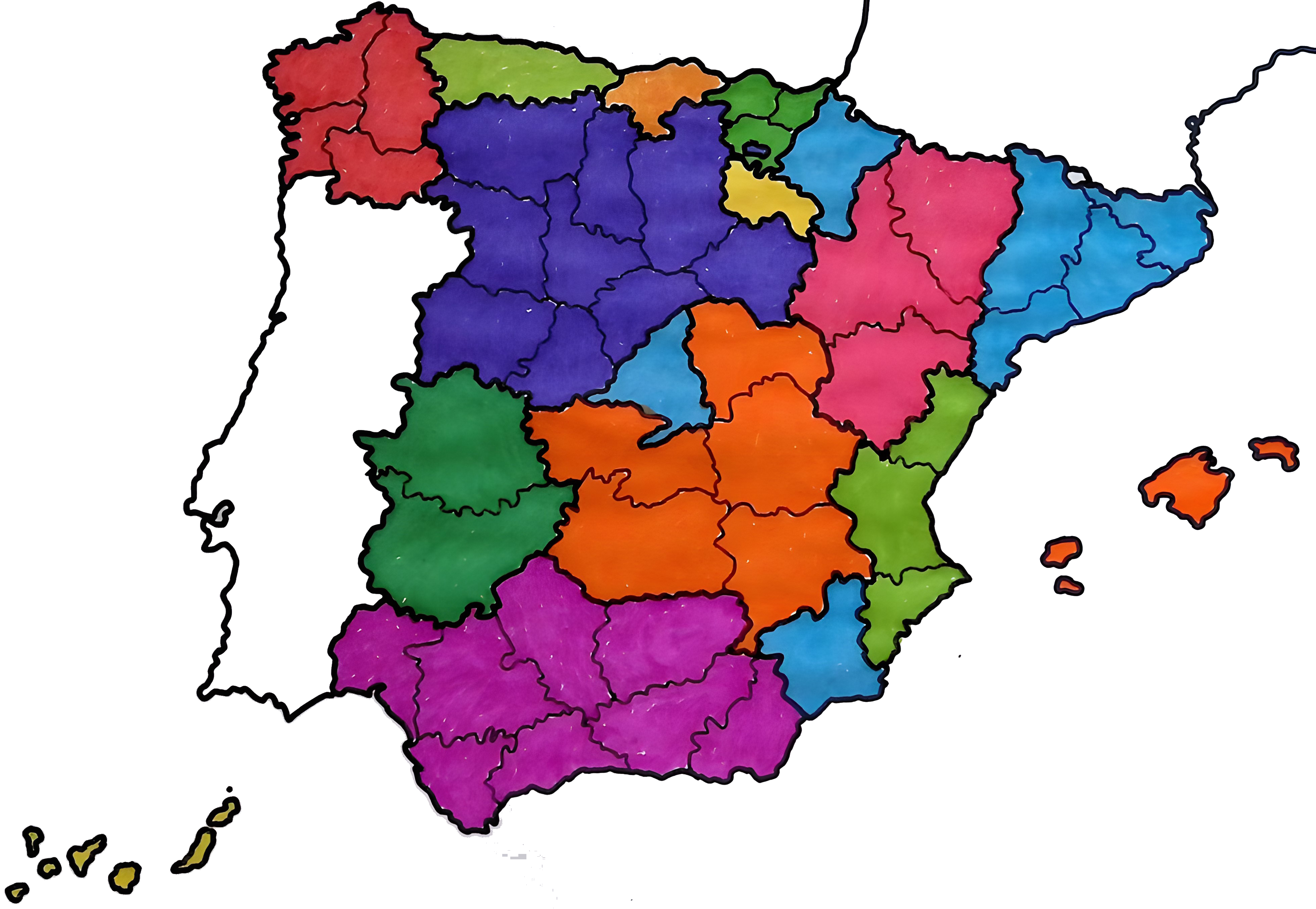 Dibujo del mapa de comunidades de España