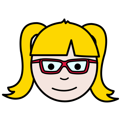 Pictograma que representa a una niña con gafas