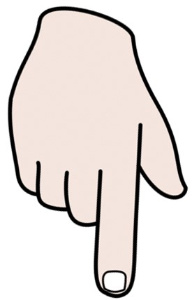Orientaciones (cREAgal) mano indicando hacia abajo