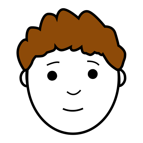 Pictograma que representa a un niño con pelo corto