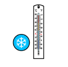 Pictograma que representa la temperatura mínima de un lugar