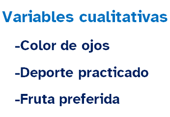 Ejemplos de variables cualitativas