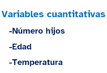 Ejemplos de variables cuantitativas