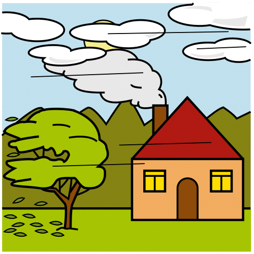 Pictograma que representa un día de mucho viento