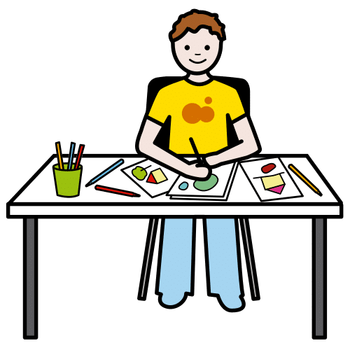 Pictograma que representa a un debuxante