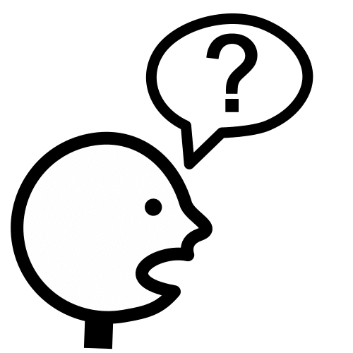 Pictograma que representa a acción de preguntarse