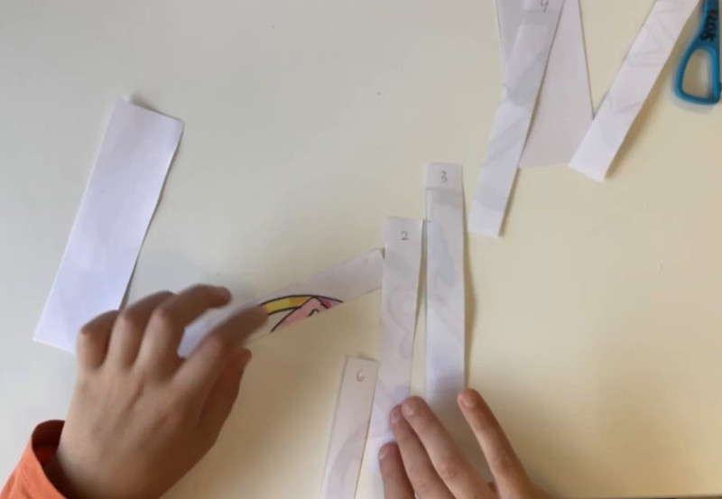 Tiras numeradas (cREAgal) Fotografía das tiras para o agamógrafo numeradas