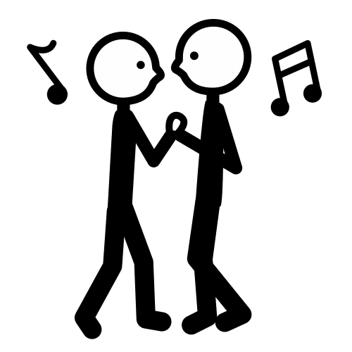 Bailar (ARASAAC) Pictograma de dúas persoas bailando