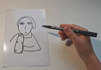 Rotulador permanente (cREAgal) Repasar o debuxo cun rotulador permanente