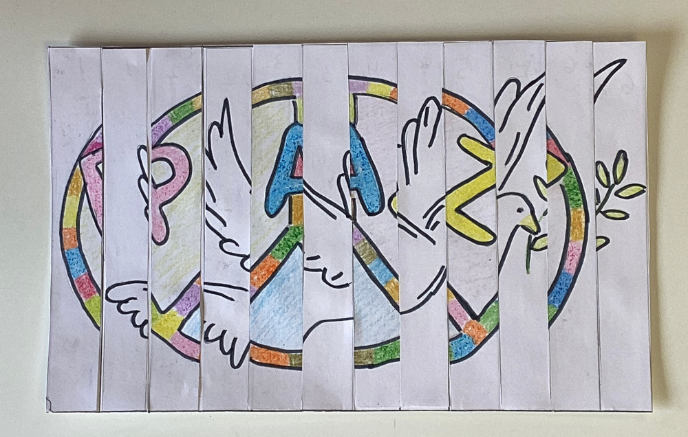 Agamógrafo Ilustración dun agamógrafo do día da Paz.