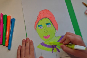 Colorear (cREAgal) Coloreado do retrato con cores fluorescentes