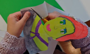 Recortar o retrato (cREAgal) Fotografía do proceso de recorte do retrato