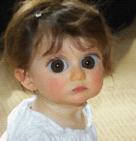 Imaxe dunha nena ao estilo de Margaret Kane