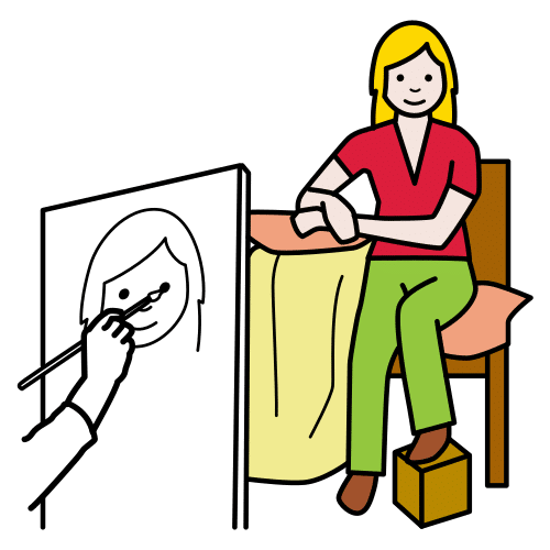 Pictograma onde sae unha persoa posando