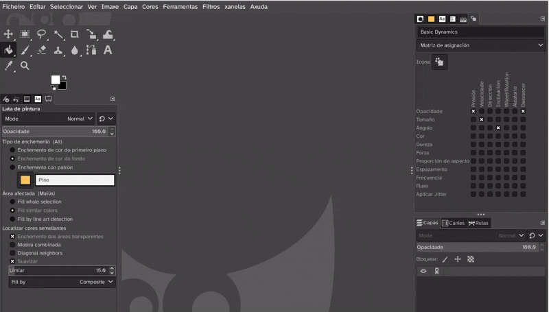 Imaxe animada como exemplo de uso de GIMP