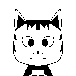 Animación dunha gata que bota a lingua e chisca un ollo