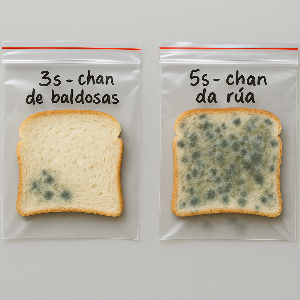 Rebanadas de pan de molde con crecemento microbiano