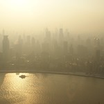 Cidade contaminada por smog fotoquímico