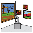 Pictograma dunha exposición de cadros