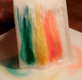 A capilaridade permite observar as cores sobre o papel
