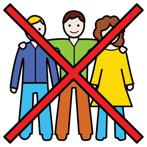 Imagen en la que se puede ver a tres amigos tachados