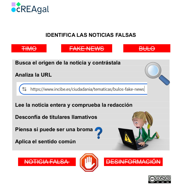 Infografía sobe cómo detectar noticias falsas Infografía sobe cómo detectar noticias falsas