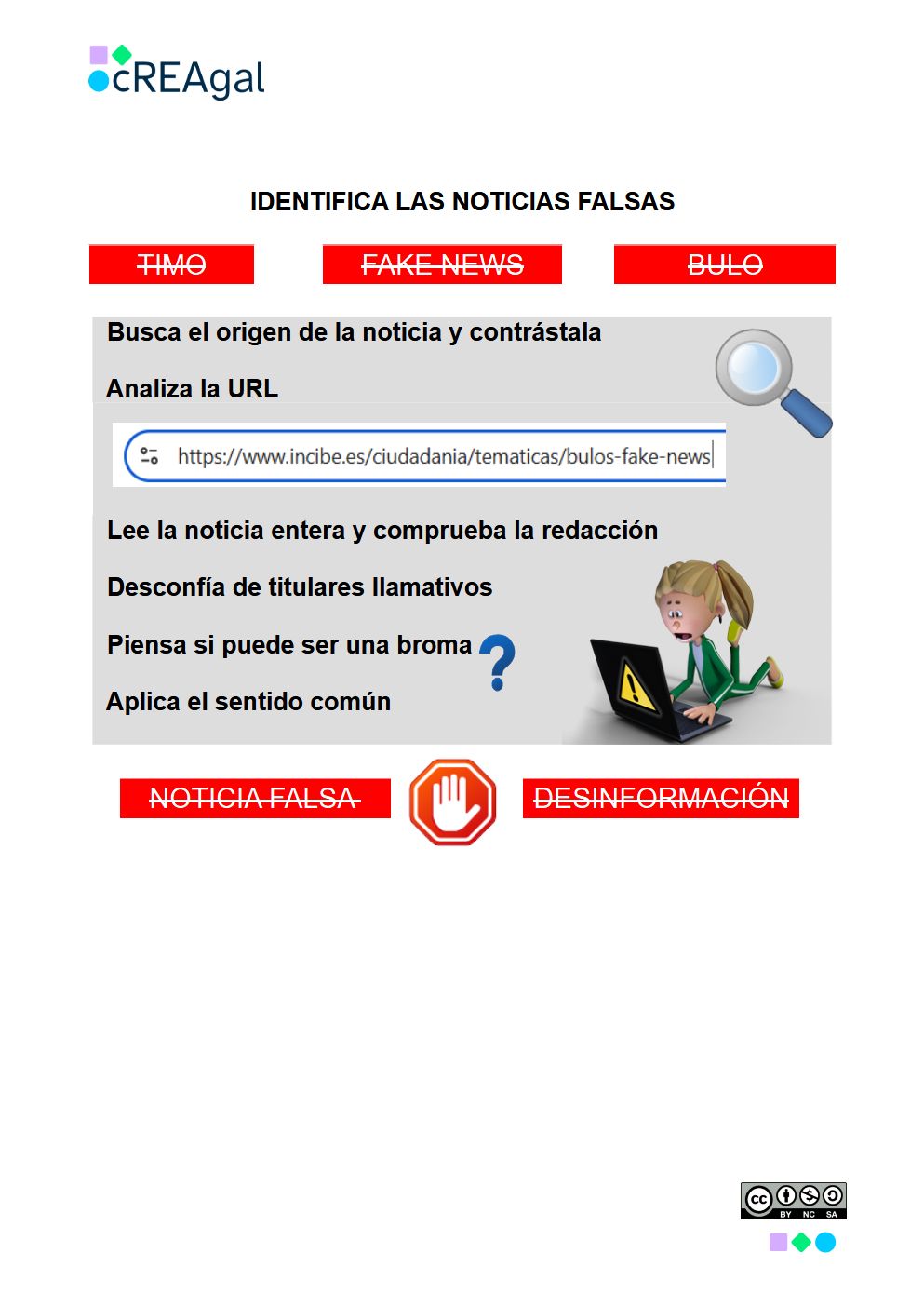 Infografía sobre cómo detectar noticias falsas